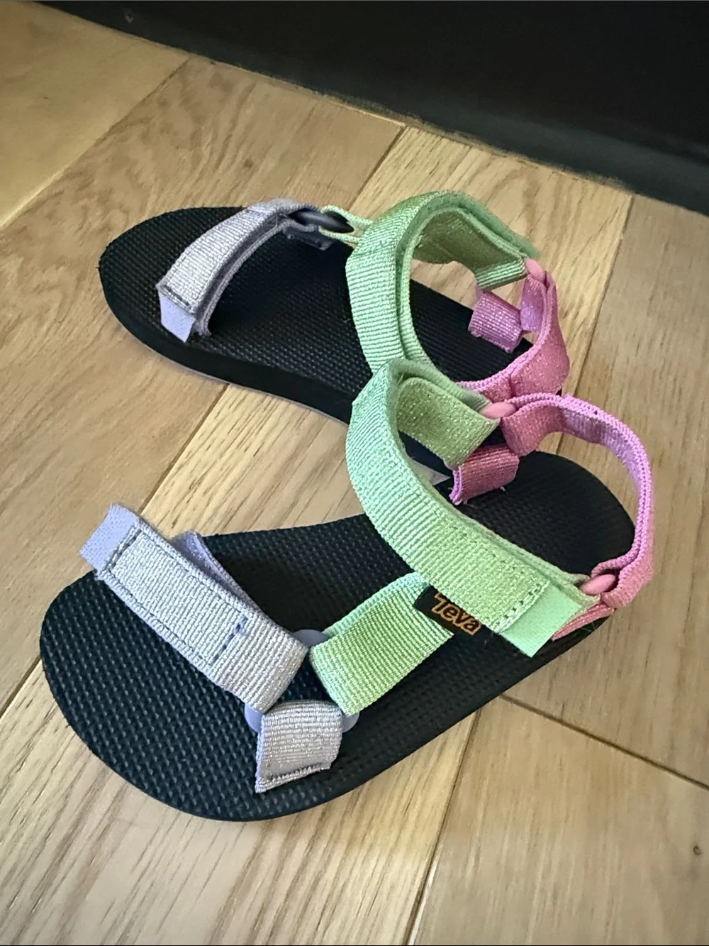 Teva Kids Colorblock Strap Sandals - Pink, Green, Purple